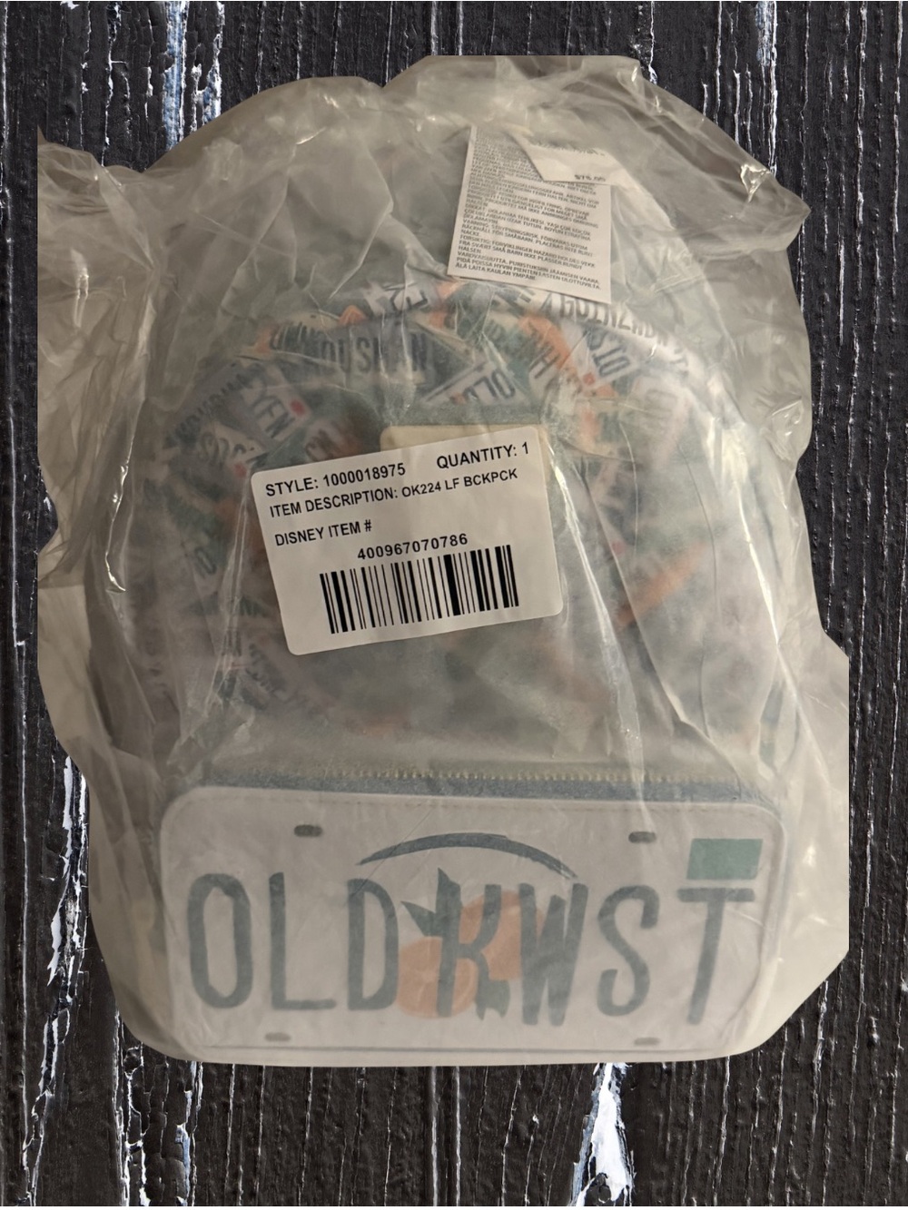 Limited Edition Disney X Loungefly Old Key West License Plate Mini Backpack - Picture 2 of 4